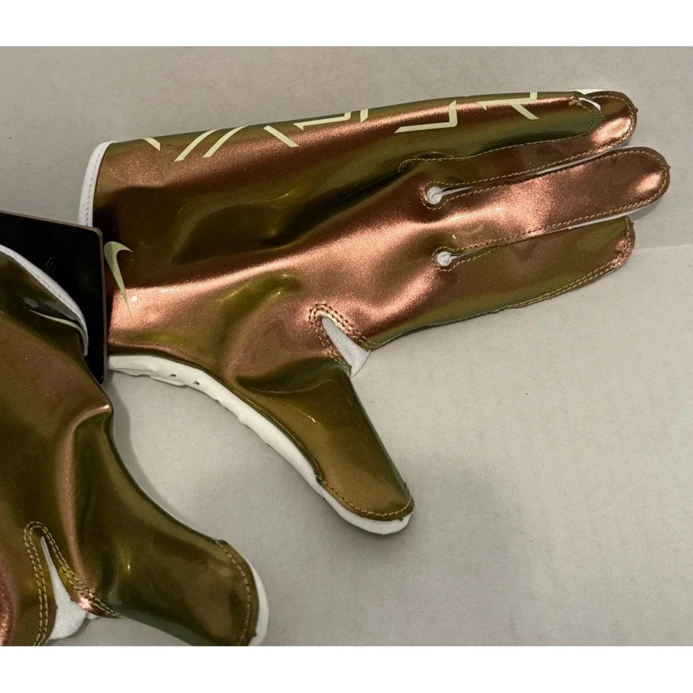 New Nike Adult Vapor Jet 7.0 Football Gloves White‎ Gold 2X-Large 129862 NFL Pro